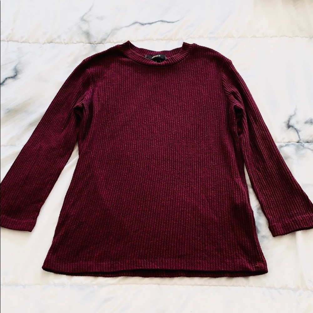Forever 21 Maroon Long Sleeve Top